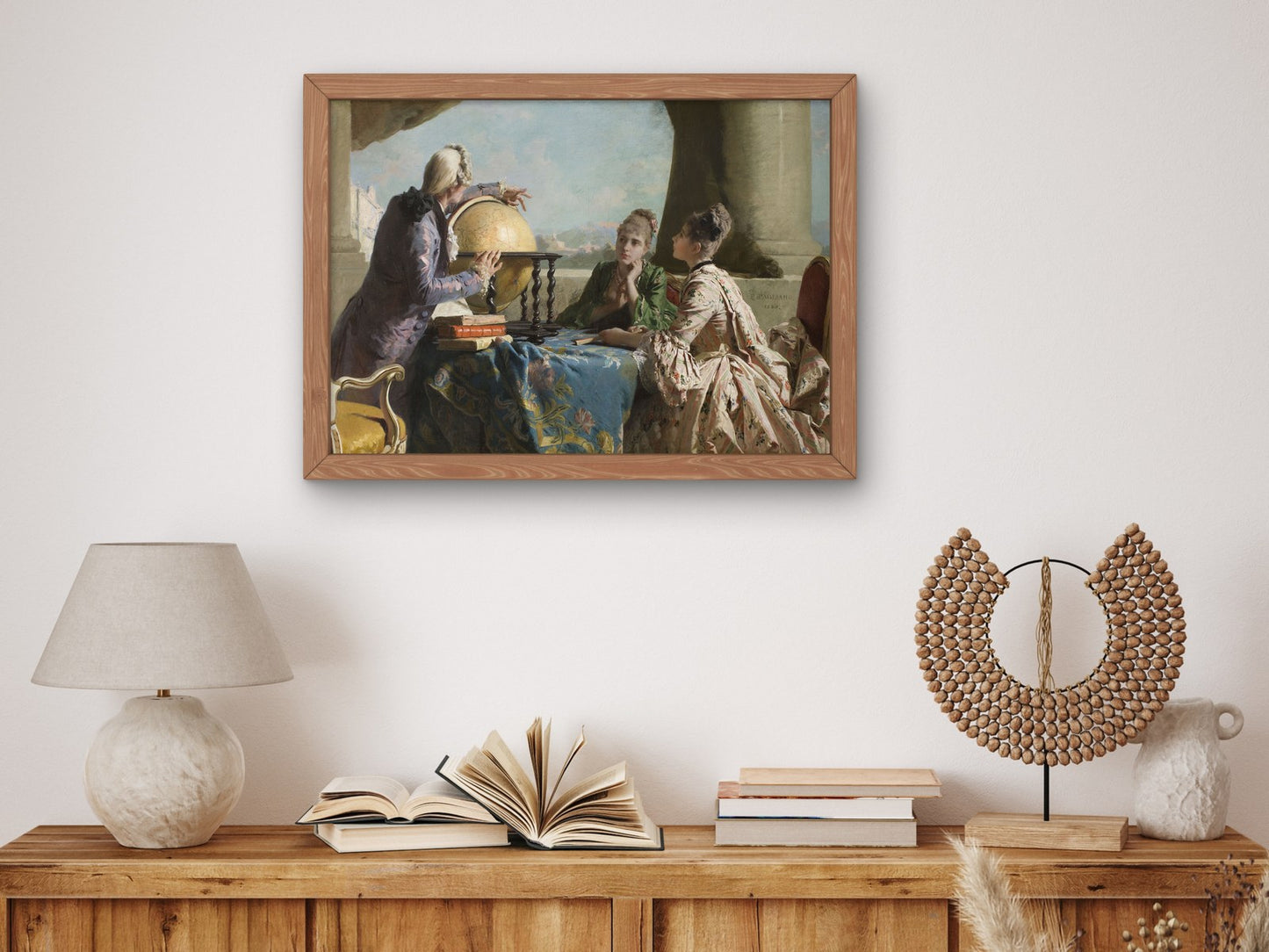 The Geography Lesson by Eleuterio Pagliano 1880, Wall Art Print, Fine Art Reproduction, Museum Quality Decor, Poster