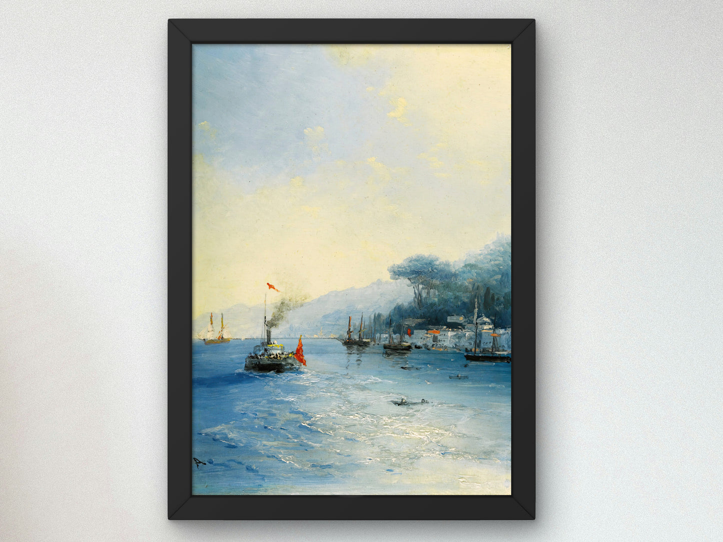 Shipping on the Bosphorus, Constantinople by Ivan Konstantinovich Aivazovsky 1900, Wall Art Print, Fine Art Reproduction, Museum Quality