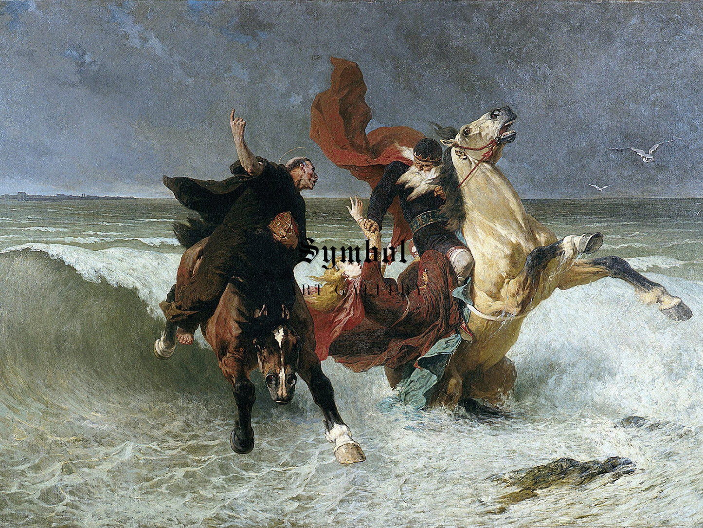 La Fuite du roi Gradlon by Évariste Vital Luminais 1884, Wall Art Print, Fine Art Reproduction, Museum Quality Decor, Poster