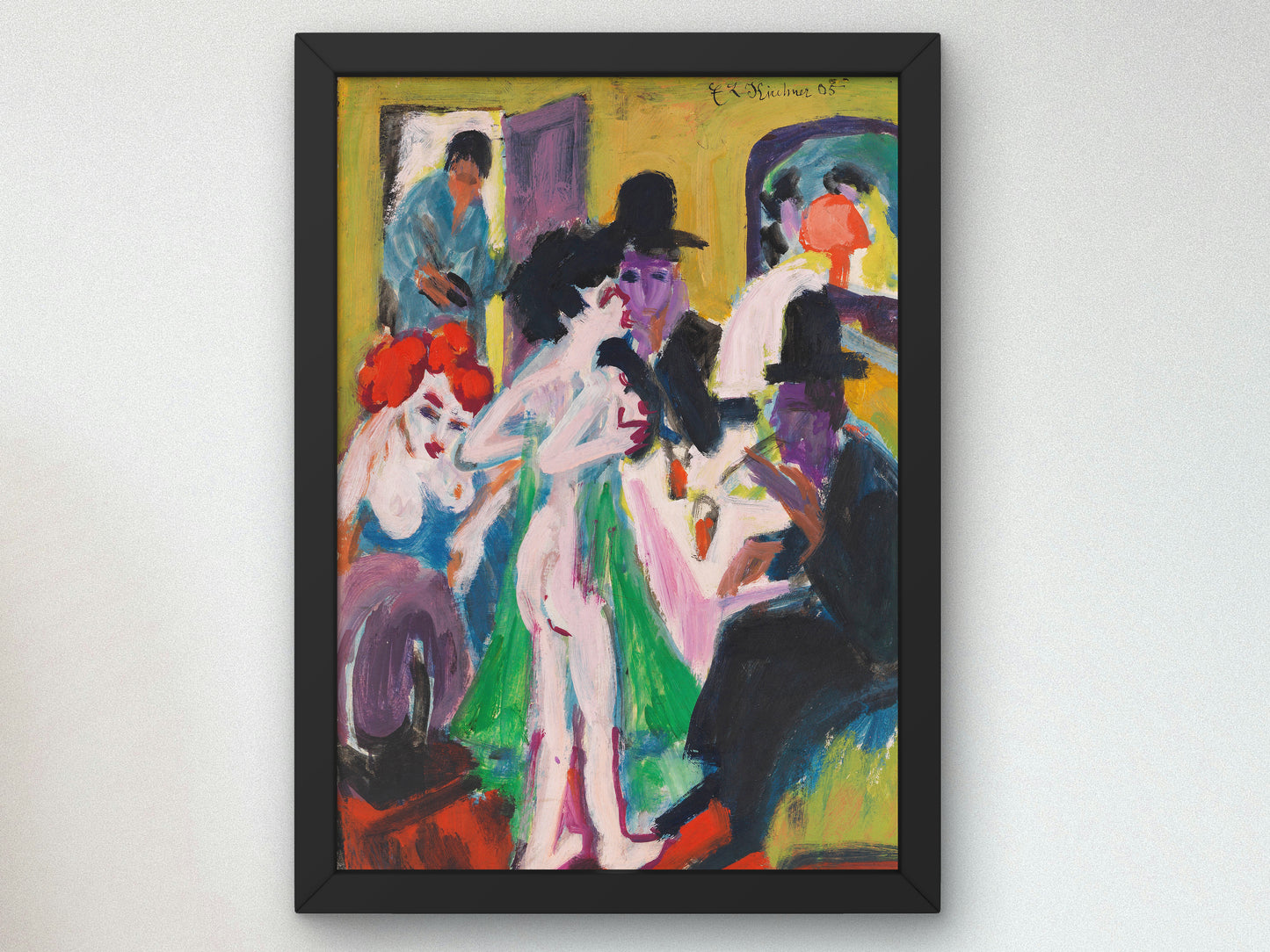 In the Brothel by Ernst Ludwig Kirchner 1913, Wall Art Print, Fine Art Reproduction, Museum Quality Decor, Poster