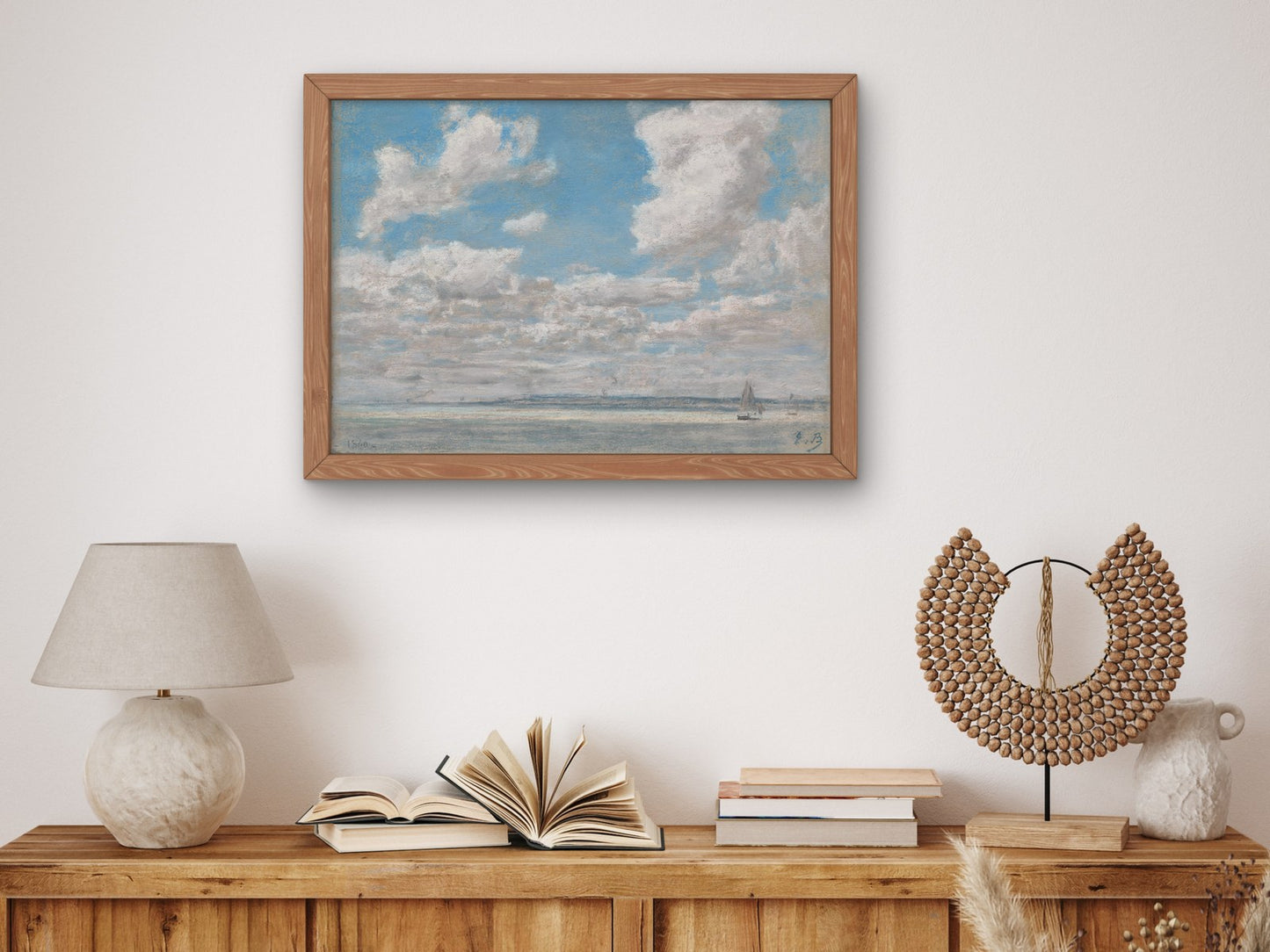 Seascape with Open Sky by Eugène Boudin 1860, Wall Art Print, Fine Art Reproduction, Museum Quality Decor, Poster