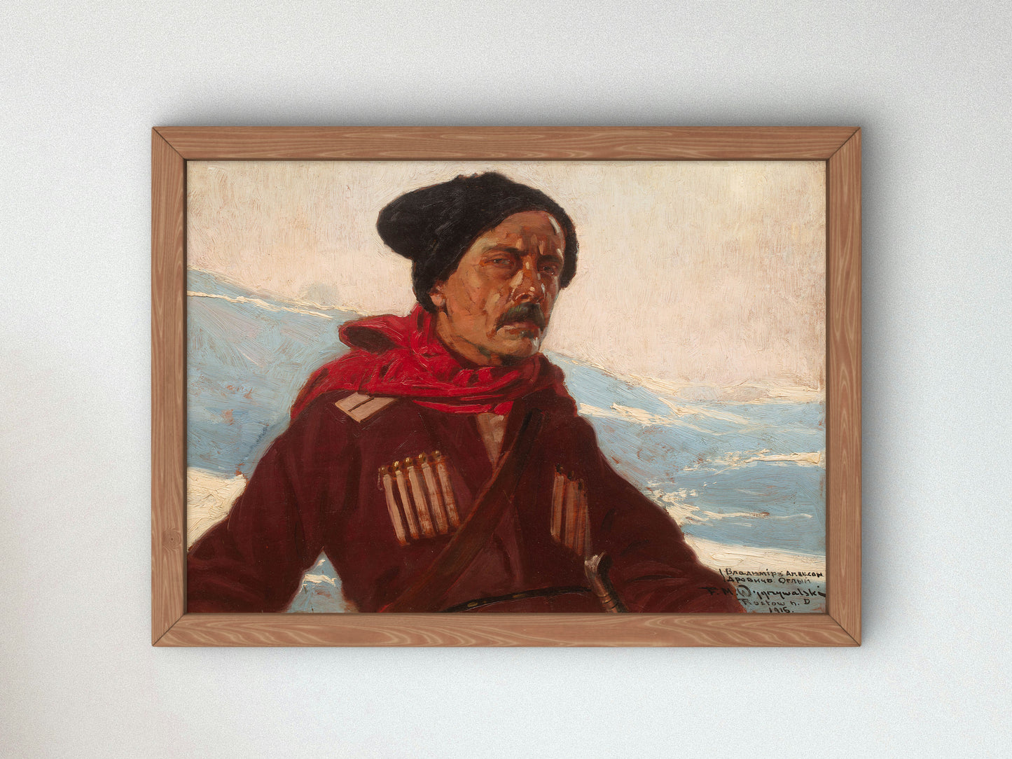 Circassian Self Portrait of the Artist by Feliks Michał Wygrzywalski 1916, Wall Art Print, Fine Art Reproduction, Museum Quality Decor