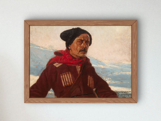 Circassian Self Portrait of the Artist by Feliks Wygrzywalski 1916, Wall Art Print, Fine Art Reproduction, Museum Quality Decor