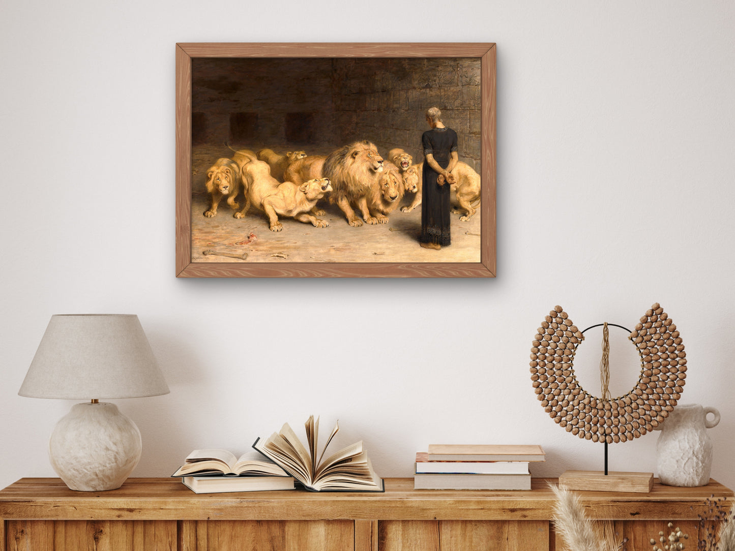 Daniel in the Lions' Den by Briton Rivière 1872, Wall Art Print, Fine Art Reproduction, Museum Quality Decor, Poster