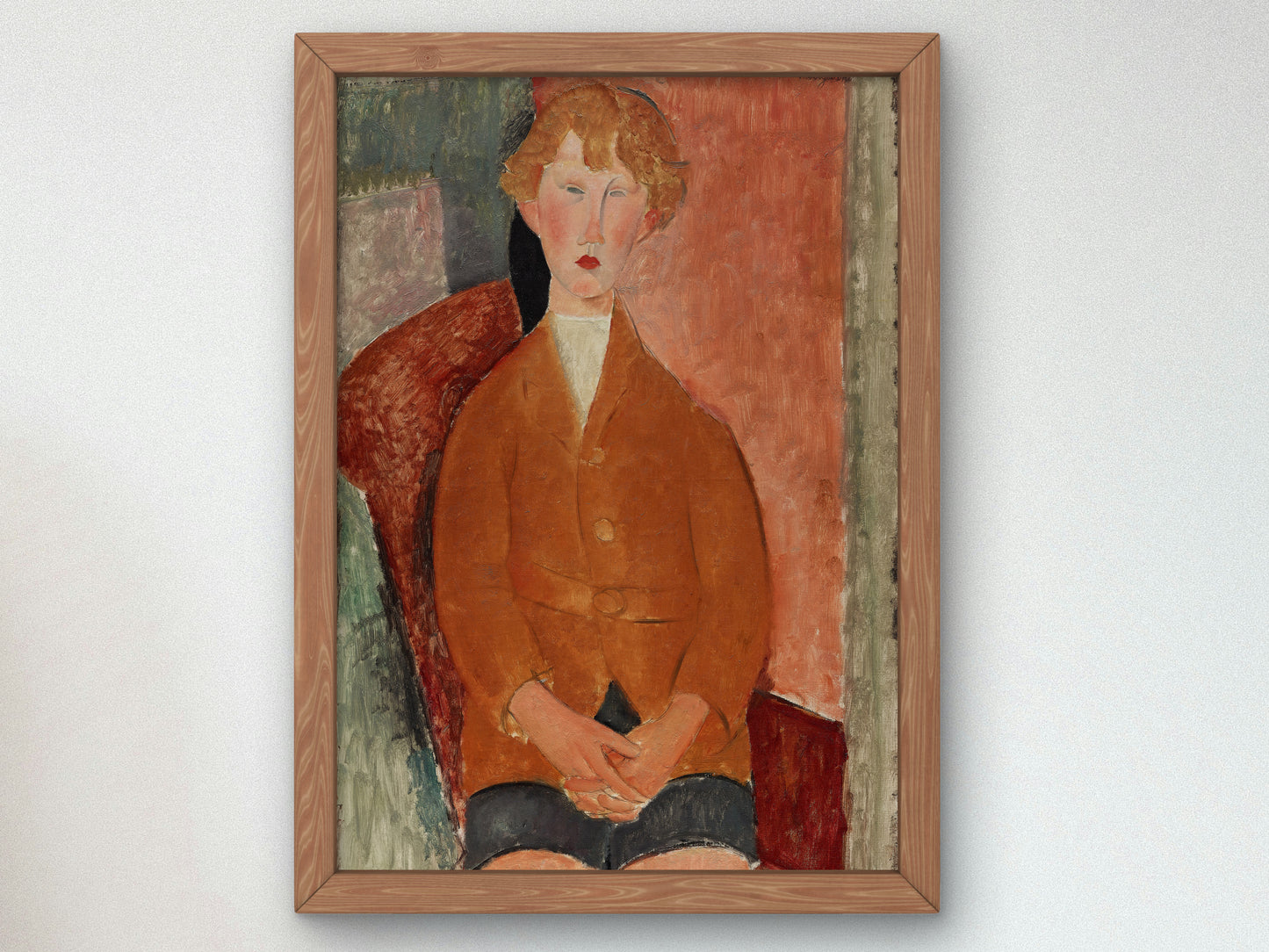 Boy in Short Pants by Amedeo Modigliani 1918, Wall Art Print, Fine Art Reproduction, Museum Quality Decor, Poster