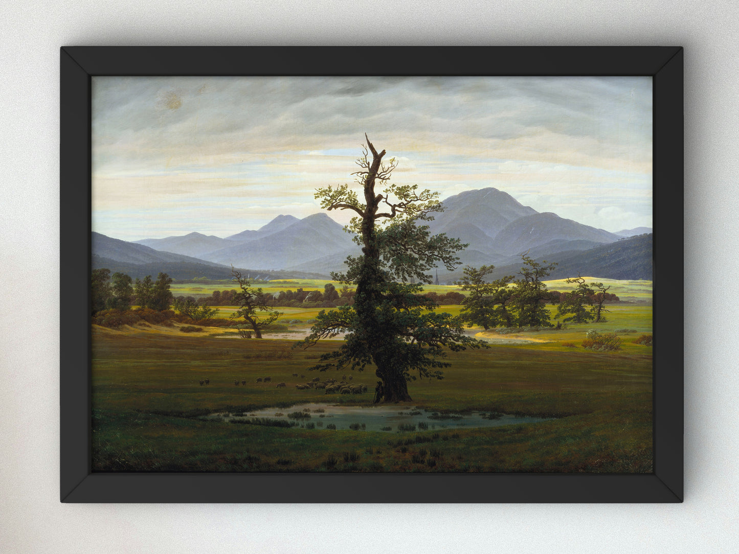Village Landscape in Morning Light The Lone Tree by Caspar David Friedrich 1822, Wall Art Print, Fine Art Reproduction, Museum Quality Decor