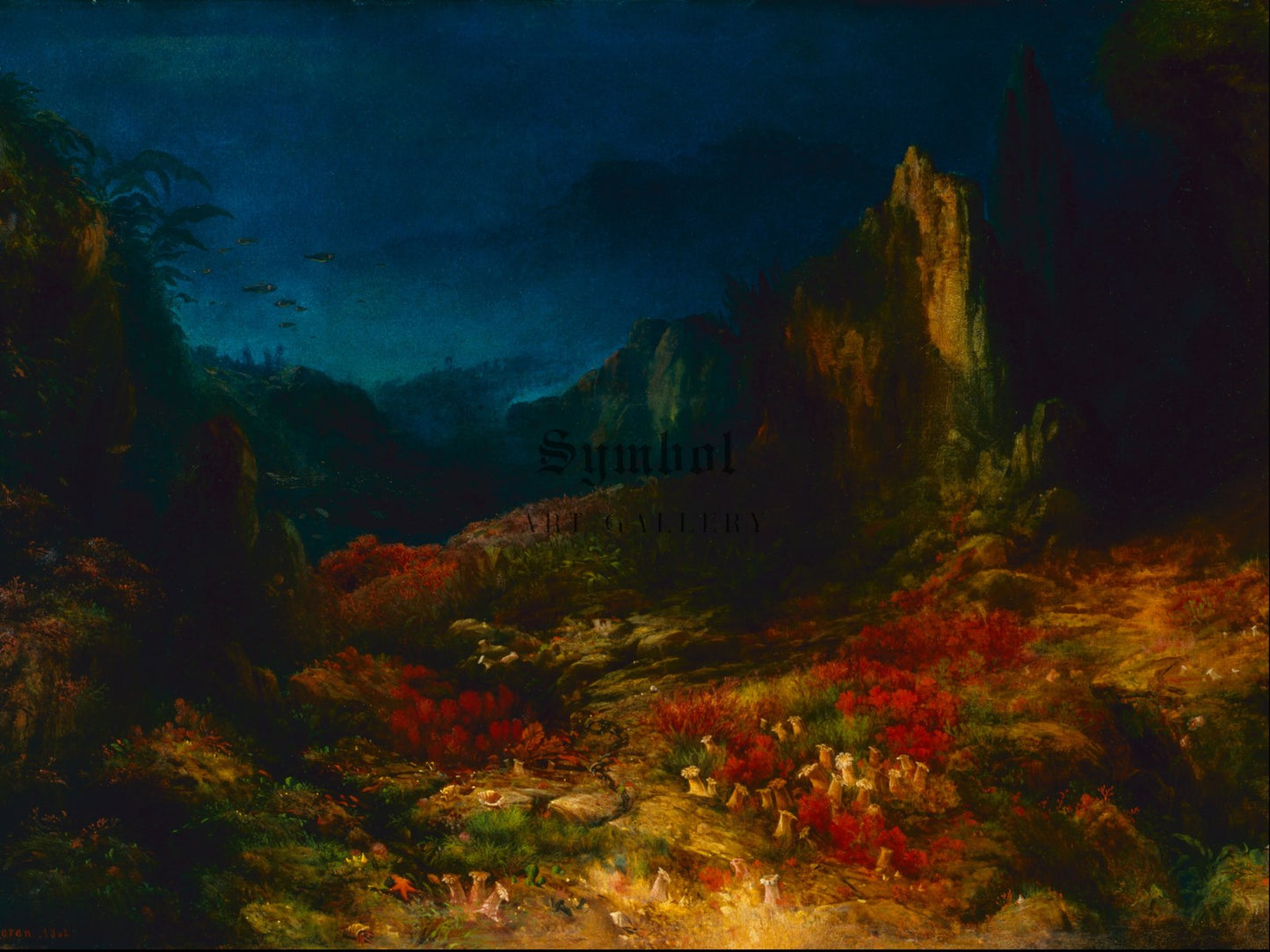 The Valley in the Sea by Edward Moran 1862, Wall Art Print, Fine Art Reproduction, Museum Quality Decor, Poster