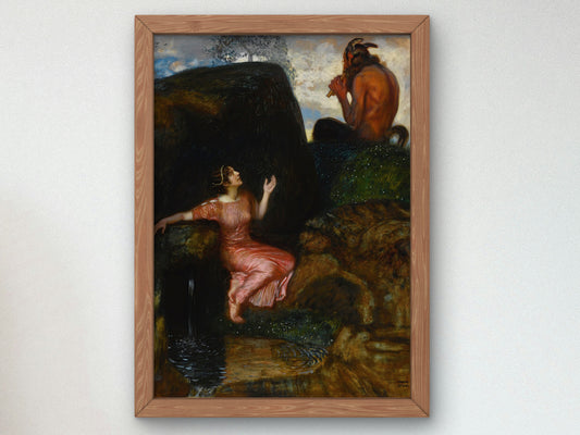 Listening Nymph at the Spring by Franz von Stuck, Wall Art Print, Fine Art Reproduction, Museum Quality Decor, Poster