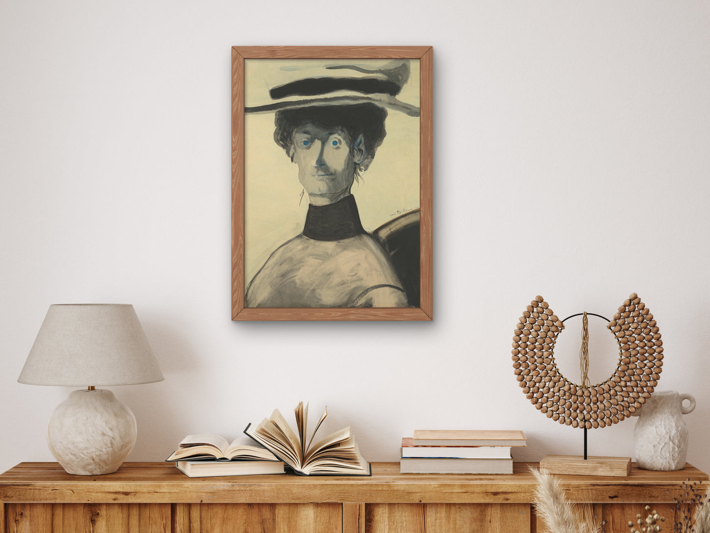 Lady with Pink Hat by Léon Spilliaert 1904, Wall Art Print, Fine Art Reproduction, Museum Quality Decor, Poster
