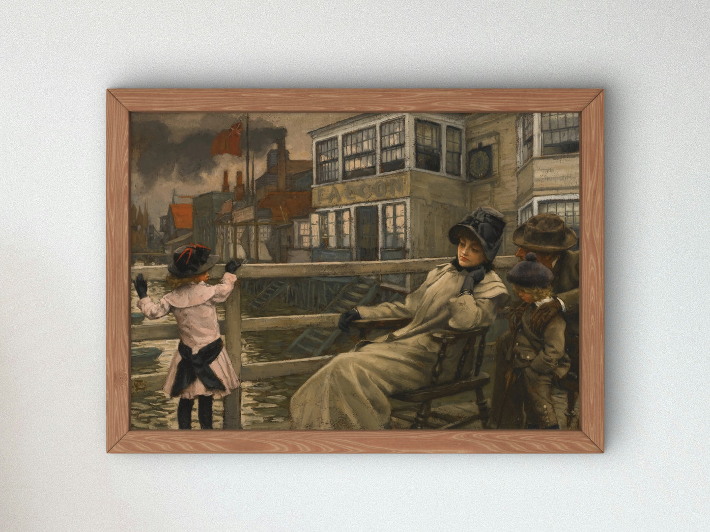 Waiting for the Ferry by James Tissot 1876, Wall Art Print, Fine Art Reproduction, Museum Quality Decor, Poster