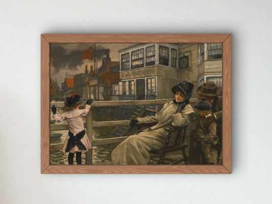 Waiting for the Ferry by James Tissot 1876, Wall Art Print, Fine Art Reproduction, Museum Quality Decor, Poster