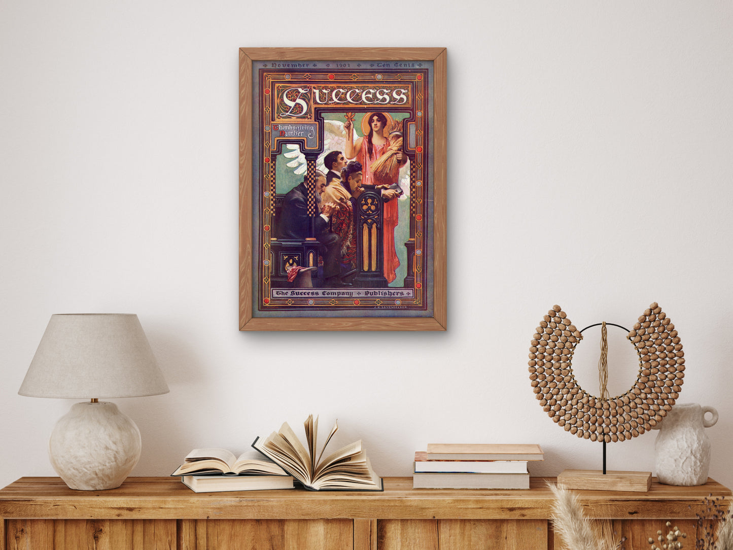 Success Thanksgiving Number by Joseph Christian Leyendecker 1901, Wall Art Print, Fine Art Reproduction, Museum Quality Decor, Poster