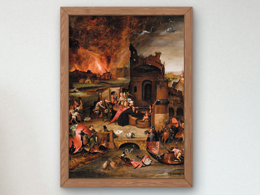 The Temptation of Saint Anthony the Great by Hieronymus Bosch 1505, Wall Art Print, Fine Art Reproduction, Museum Quality Decor, Poster