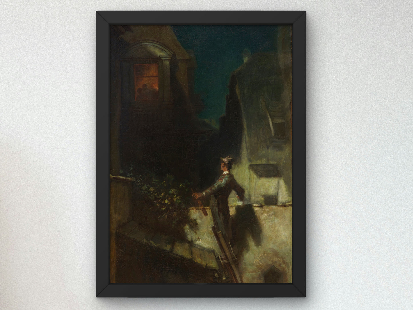 The Moonlight Violinist by Carl Spitzweg 1840, Wall Art Print, Fine Art Reproduction, Museum Quality Decor, Poster