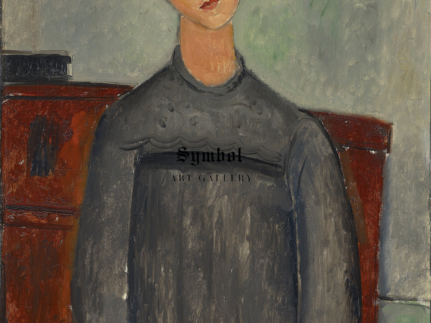 Girl Standing in Black Pinafore by Amedeo Modigliani 1918, Wall Art Print, Fine Art Reproduction, Museum Quality Decor, Poster