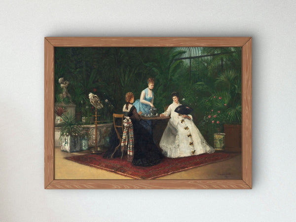 Tea in the Conservatory by Jeanne Samson, Wall Art Print, Fine Art Reproduction, Museum Quality Decor, Poster