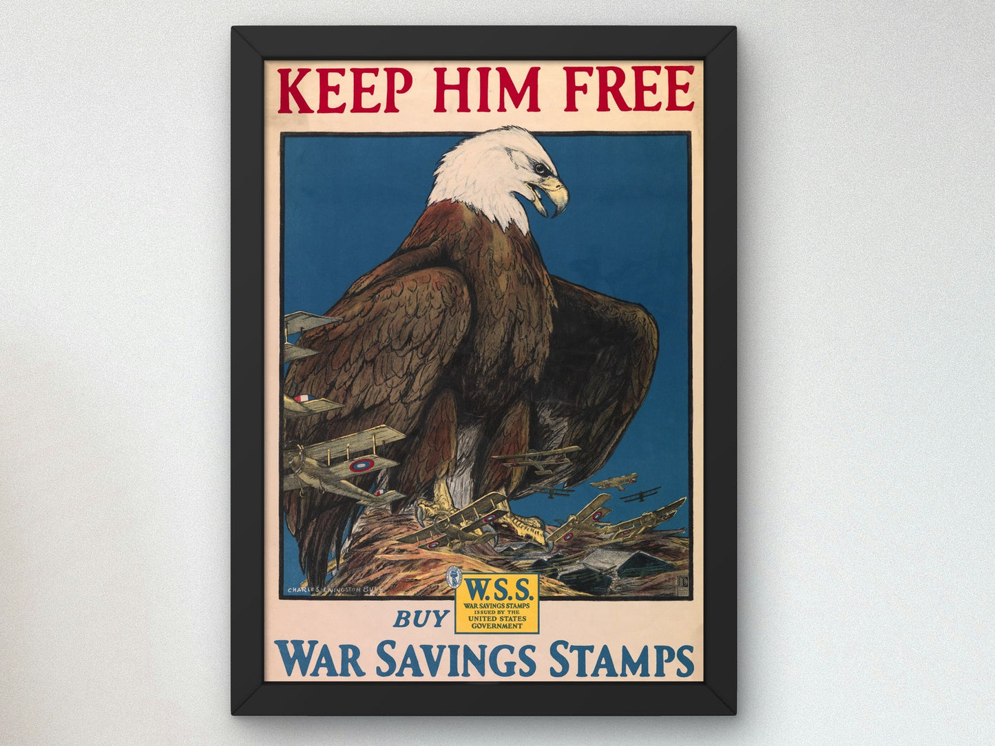 Keep Him Free by Charles Livingston Bull 1918, Wall Art Print, Fine Art Reproduction, Museum Quality Decor, Poster