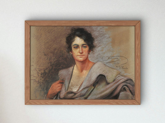 Portrait of Maria Fonzari by Ettore Ximenes 1922, Wall Art Print, Fine Art Reproduction, Museum Quality Decor, Poster