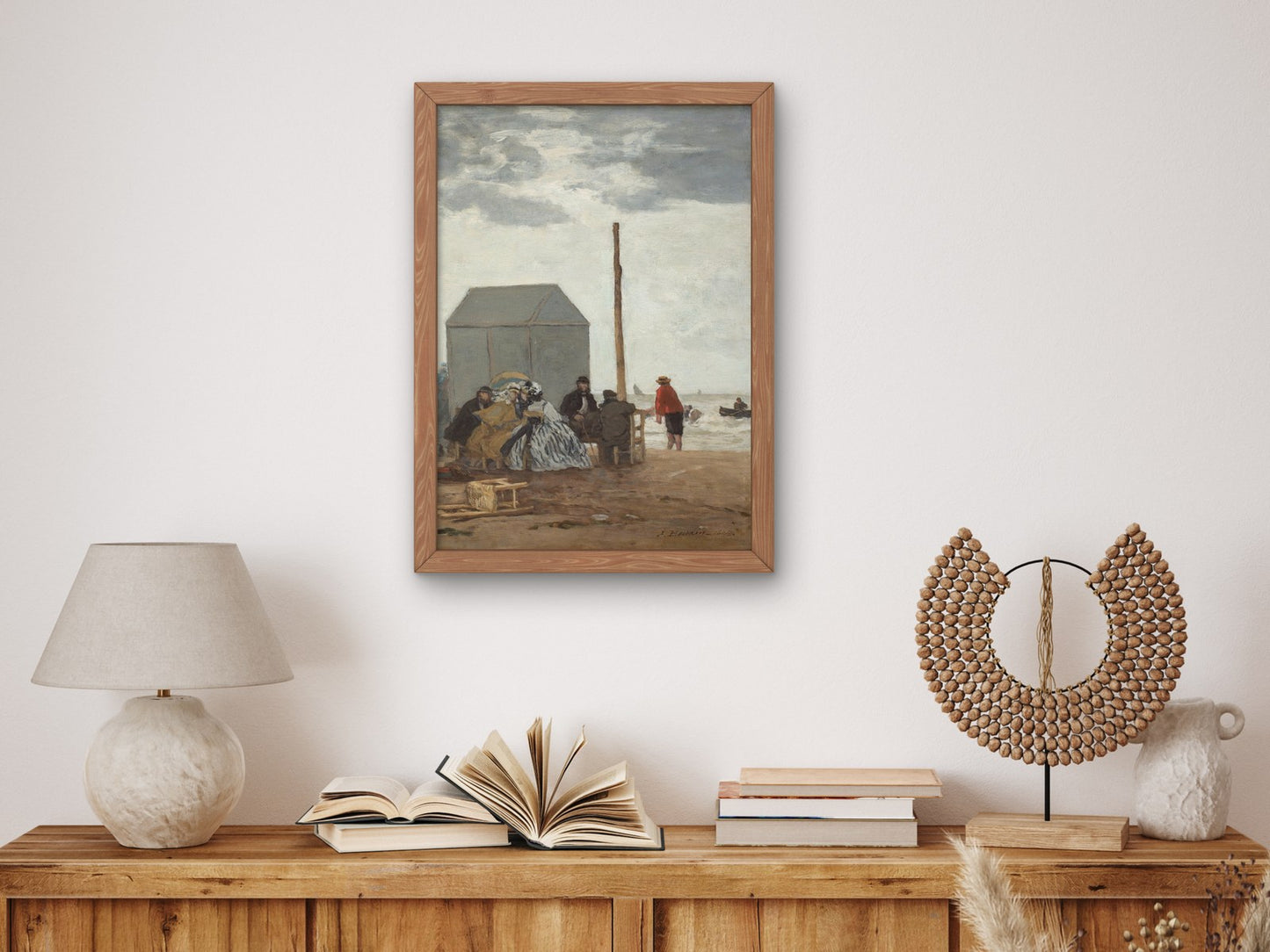 The Beach at Deauville by Eugène Boudin 1864, Wall Art Print, Fine Art Reproduction, Museum Quality Decor, Poster