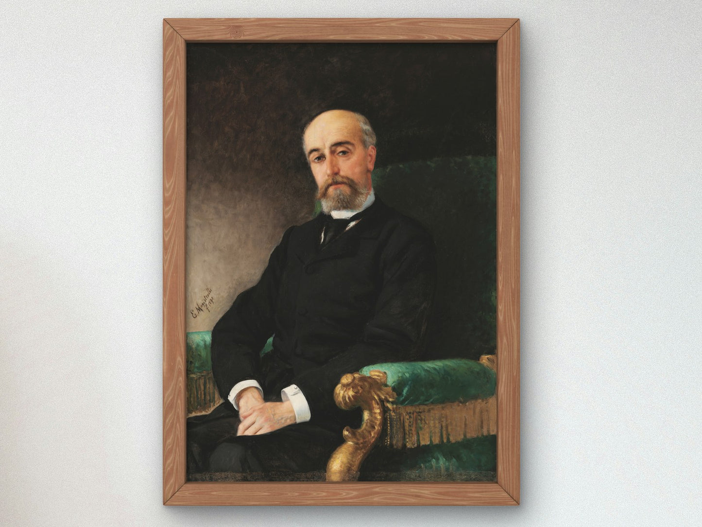 Portrait of Cesare Carozzi by Emilio Magistretti 1890, Wall Art Print, Fine Art Reproduction, Museum Quality Decor, Poster