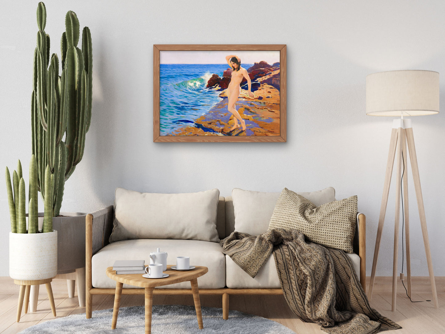 Nude on Capri by Feliks Michał Wygrzywalski, Wall Art Print, Fine Art Reproduction, Museum Quality Decor, Poster