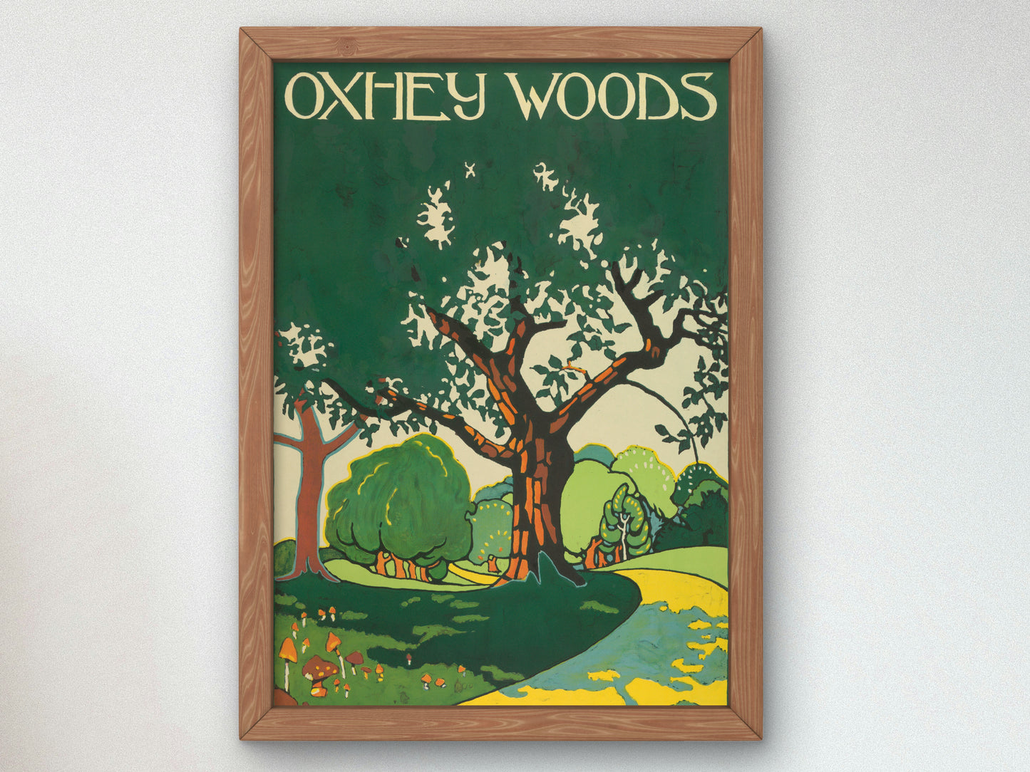 Oxhey Woods by Edward McKnight Kauffer 1915, Wall Art Print, Fine Art Reproduction, Museum Quality Decor, Poster