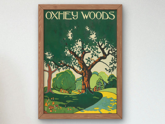 Oxhey Woods by Edward McKnight Kauffer 1915, Wall Art Print, Fine Art Reproduction, Museum Quality Decor, Poster