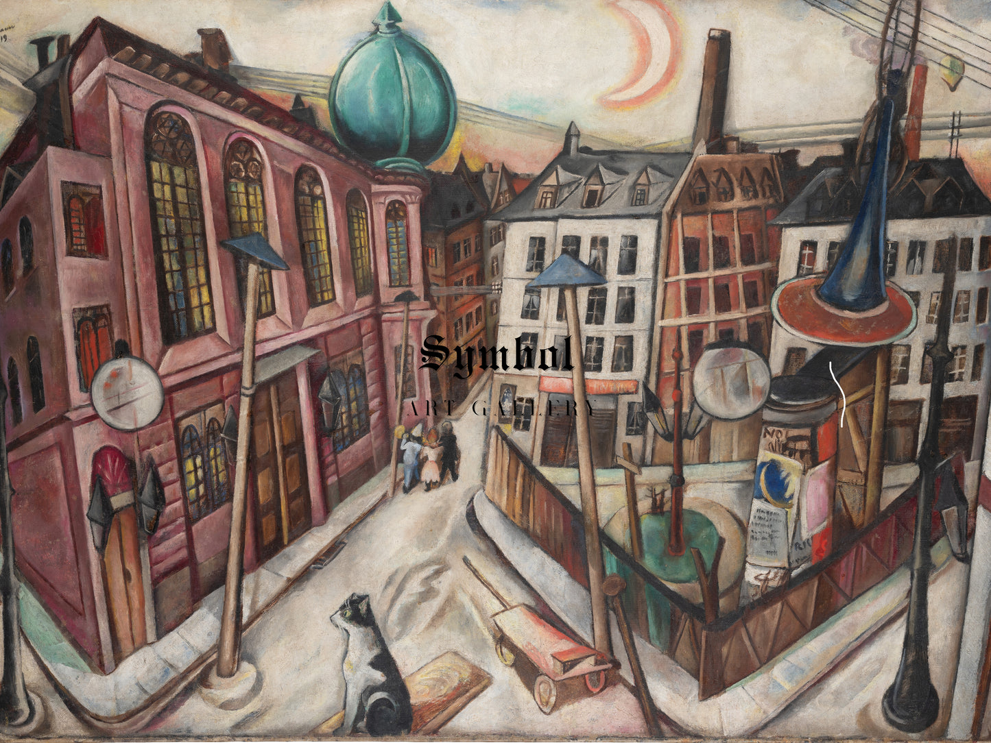 The Synagogue in Frankfurt am Main by Max Beckmann 1919, Wall Art Print, Fine Art Reproduction, Museum Quality Decor, Poster