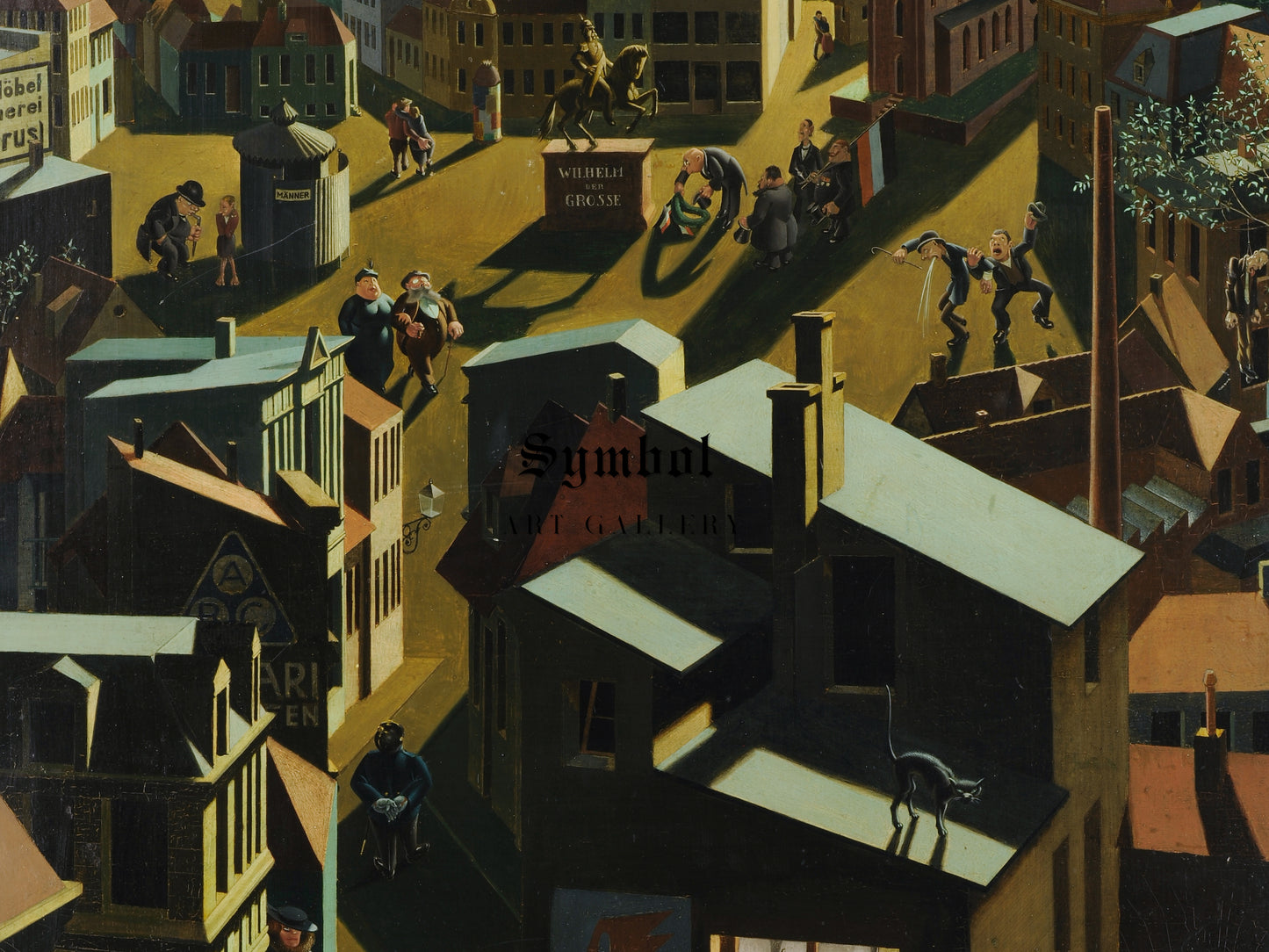German Small Town By Night by Georg Scholz 1923, Wall Art Print, Fine Art Reproduction, Museum Quality Decor, Poster