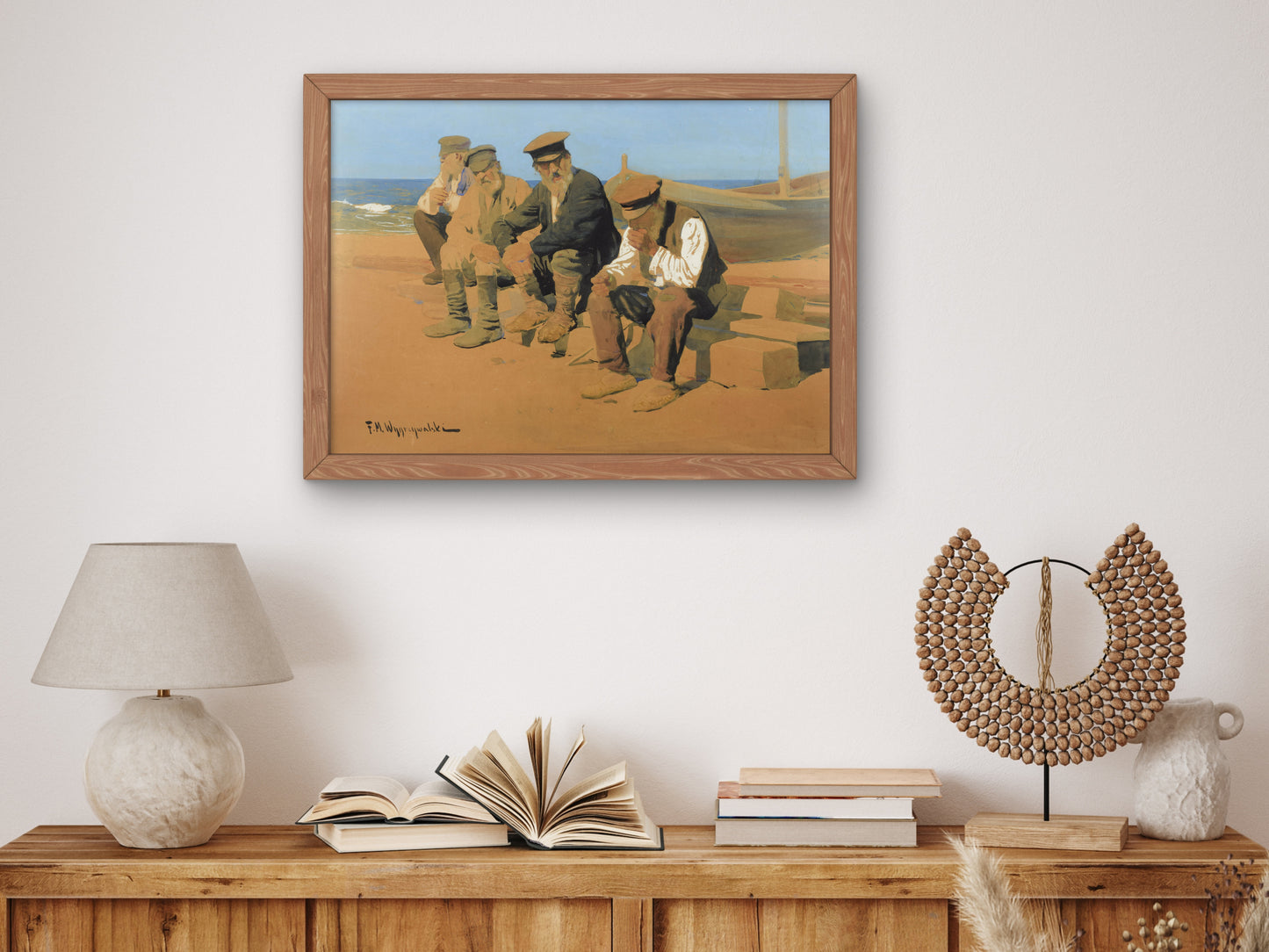 Fishermen by Feliks Michał Wygrzywalski, Wall Art Print, Fine Art Reproduction, Museum Quality Decor, Poster