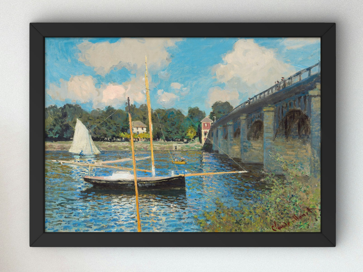 The Bridge at Argenteuil by Claude Monet 1874, Wall Art Print, Fine Art Reproduction, Museum Quality Decor, Poster