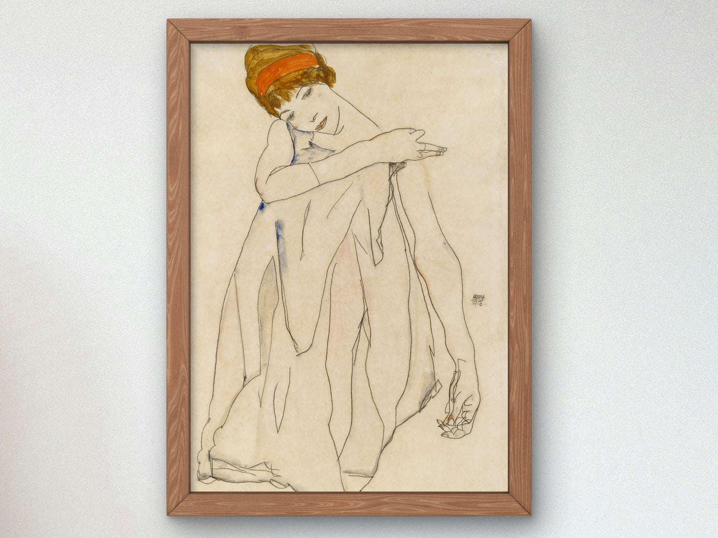 Die Tanzerin by Egon Schiele 1913, Wall Art Print, Fine Art Reproduction, Museum Quality Decor, Poster