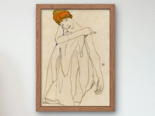 Die Tanzerin by Egon Schiele 1913, Wall Art Print, Fine Art Reproduction, Museum Quality Decor, Poster
