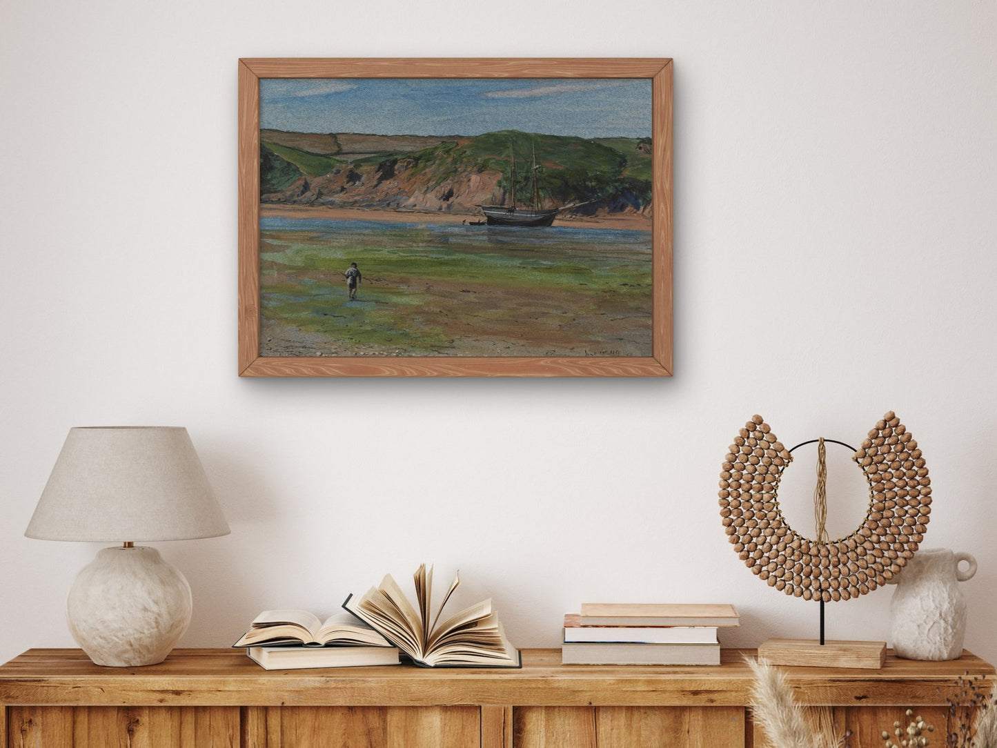 Devon River at Low Tide by Edward Thompson Davis 1859, Wall Art Print, Fine Art Reproduction, Museum Quality Decor, Poster