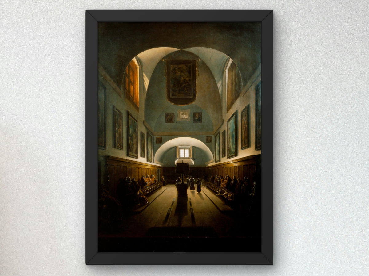 The Choir in the Capuchin Church on the Piazza Barberini, Rome by François Marius Granet 1815, Wall Art Print, Fine Art Reproduction