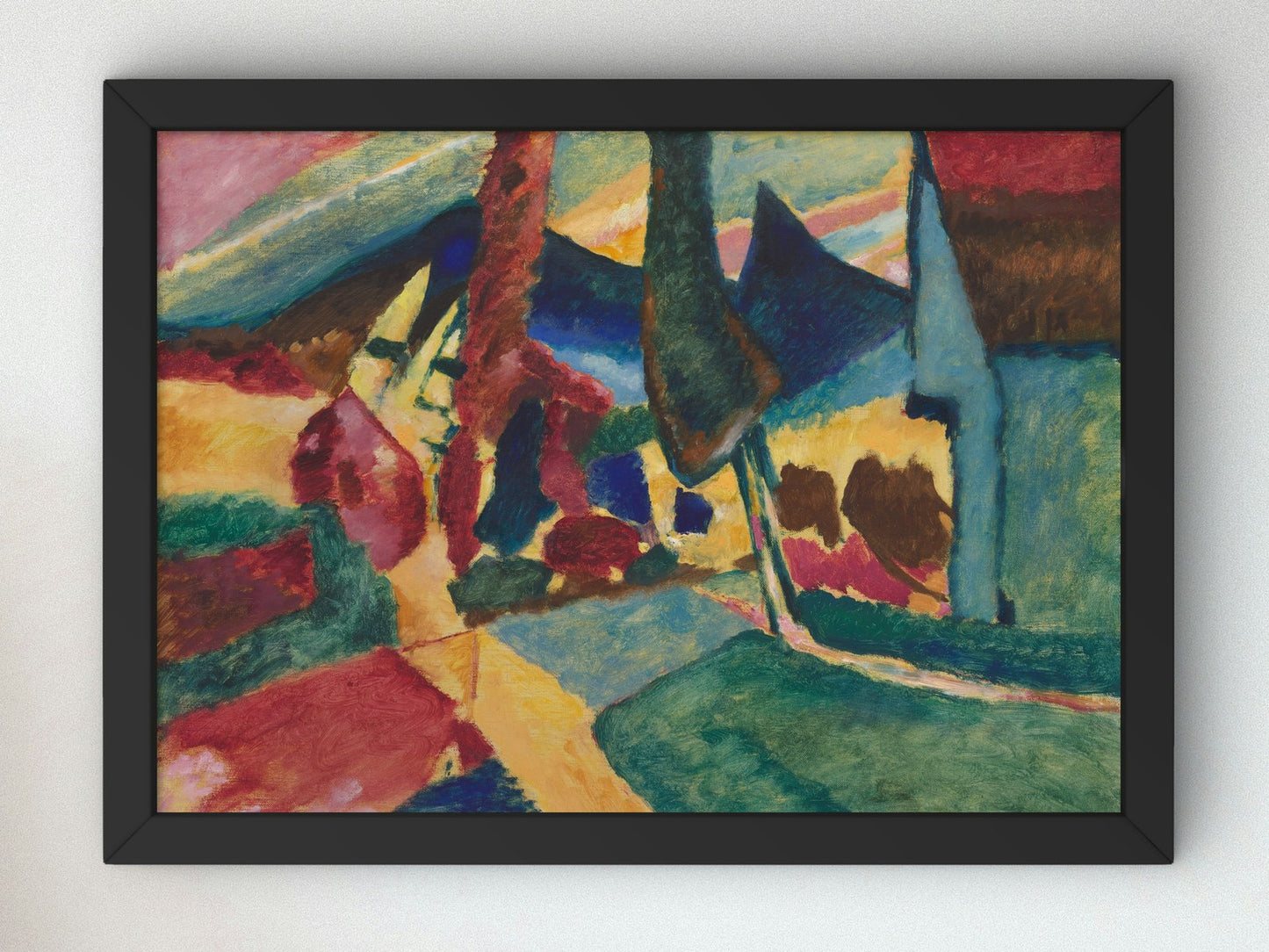 Landscape with Two Poplars by Vasily Kandinsky 1912, Wall Art Print, Fine Art Reproduction, Museum Quality Decor, Poster