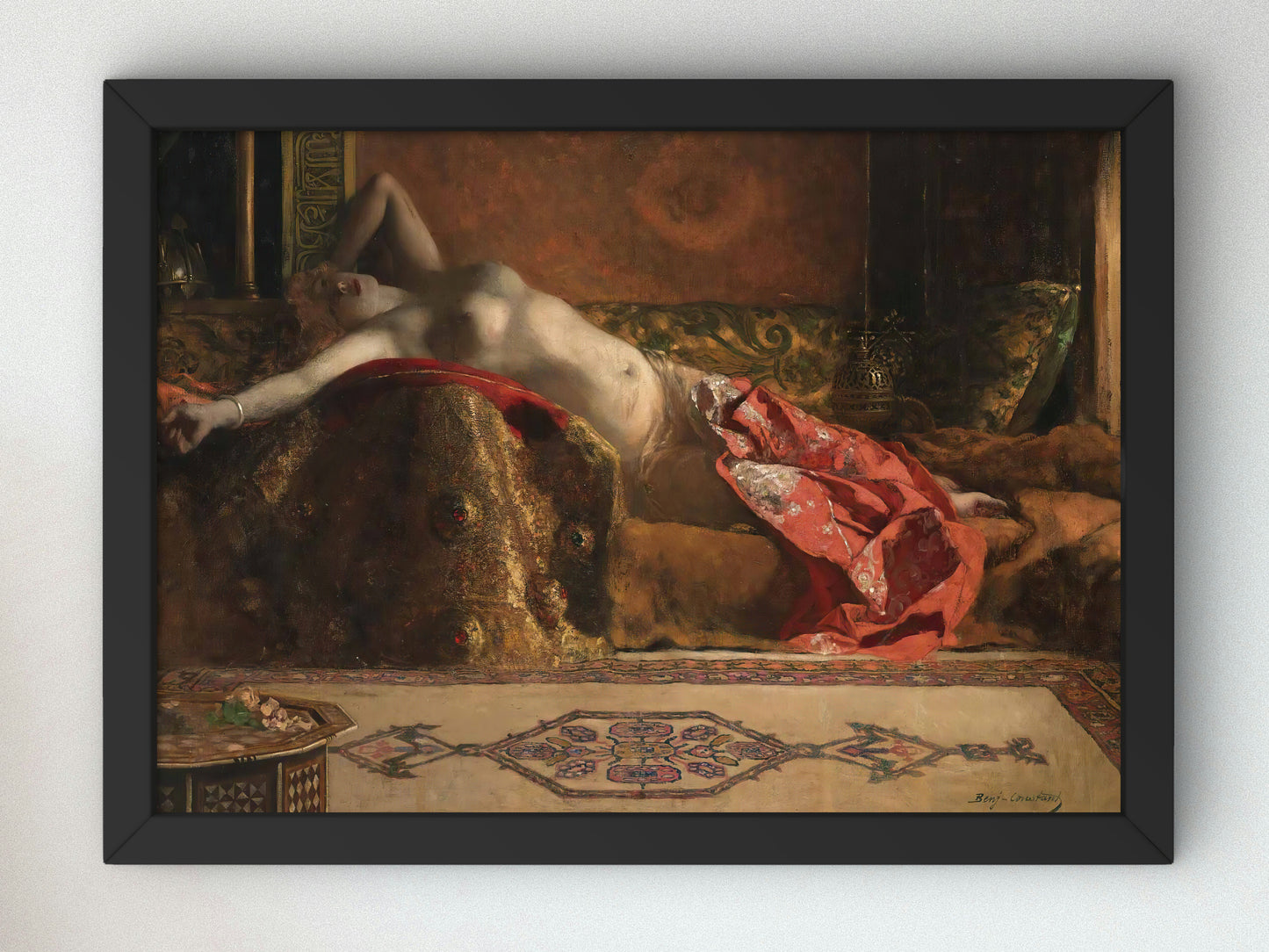 Reclining Odalisque by Jean Joseph Benjamin Constant, Wall Art Print, Fine Art Reproduction, Museum Quality Decor, Poster