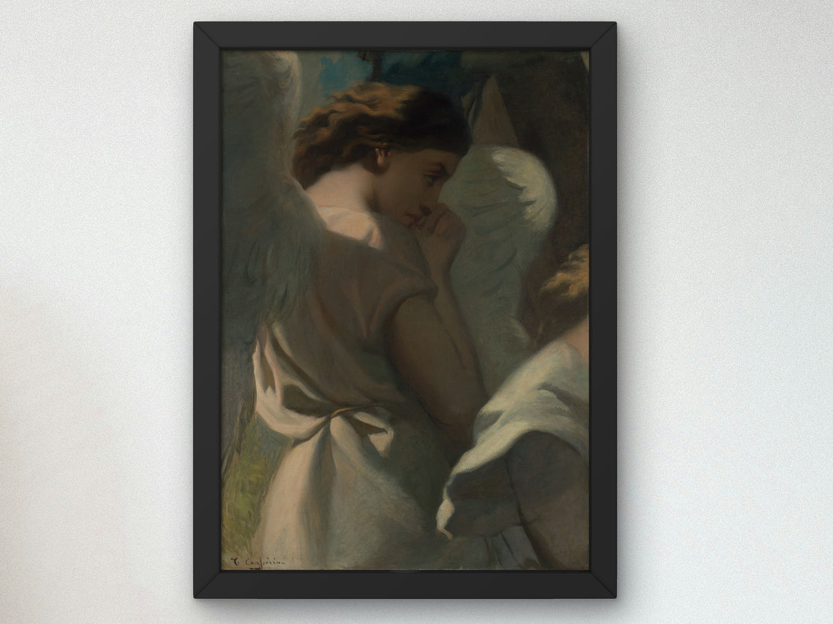 Angel Praying in the Garden of Olives by Théodore Chassériau 1840, Wall Art Print, Fine Art Reproduction, Museum Quality Decor, Poster