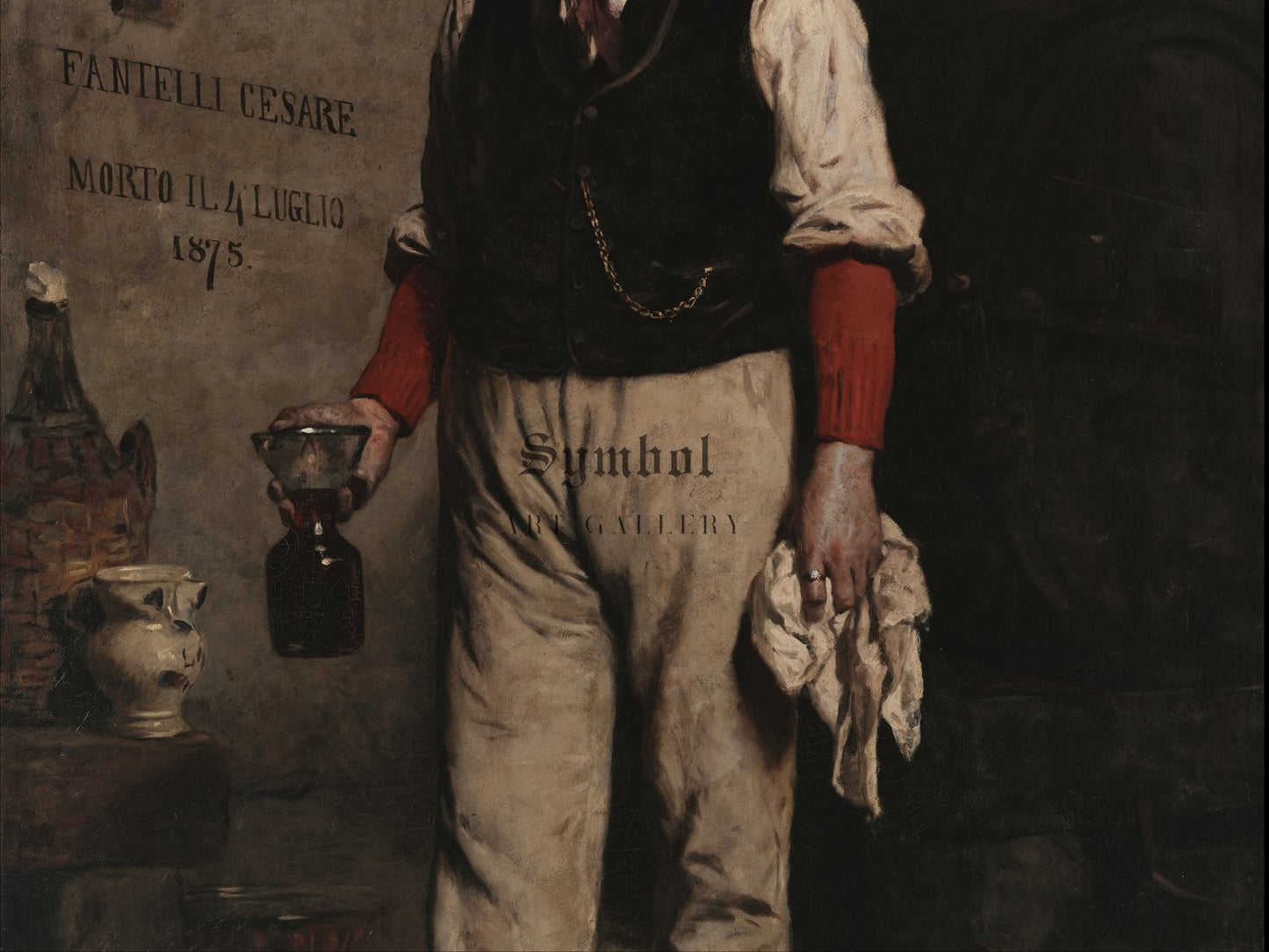 Portrait of Cesare Fantelli by Eleuterio Pagliano 1875, Wall Art Print, Fine Art Reproduction, Museum Quality Decor, Poster