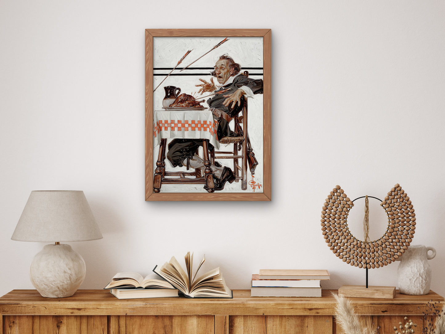 Startled Pilgrim by Joseph Christian Leyendecker 1920, Wall Art Print, Fine Art Reproduction, Museum Quality Decor, Poster