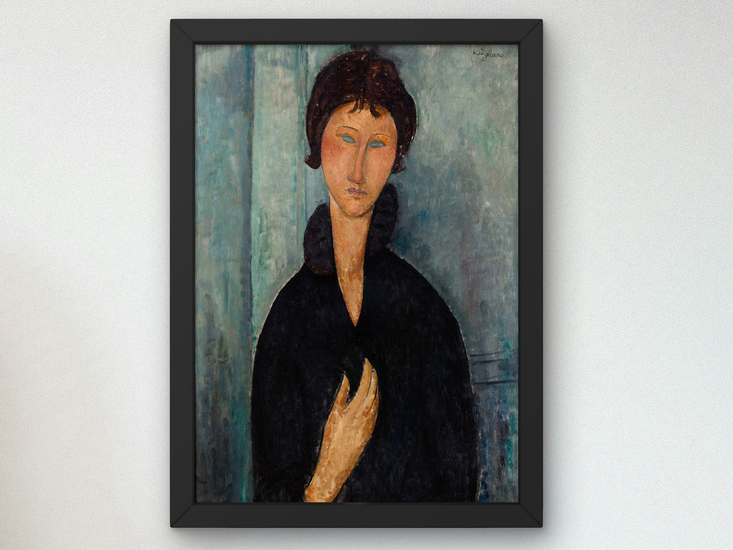 Woman with Blue Eyes by Amedeo Modigliani 1918, Wall Art Print, Fine Art Reproduction, Museum Quality Decor, Poster