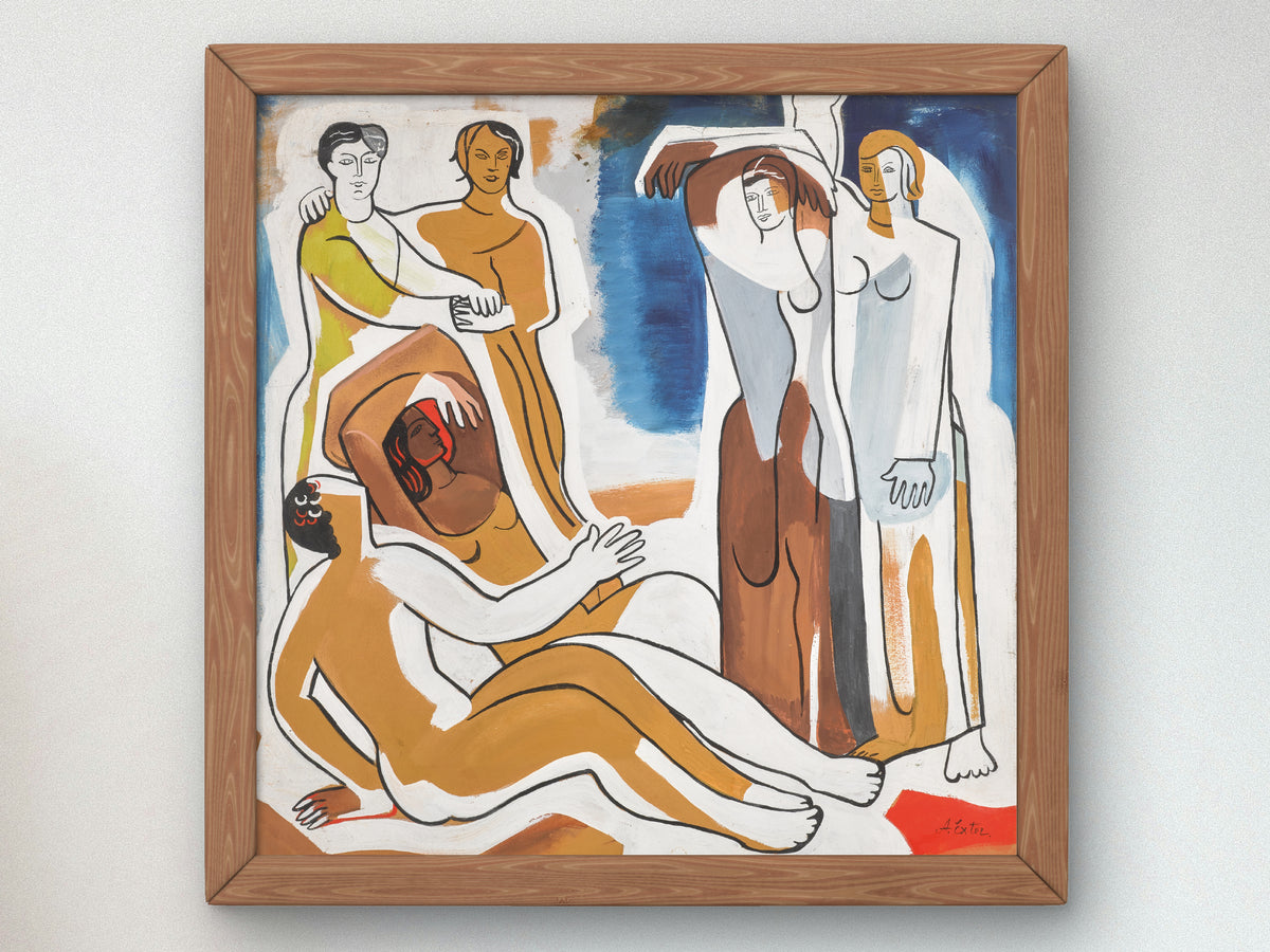 Figurative Composition by Alexandra Exter, Wall Art Print, Fine Art Reproduction, Museum Quality Decor, Poster