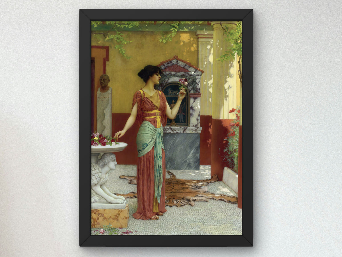 The Bouquet by John William Godward 1899, Wall Art Print, Fine Art Reproduction, Museum Quality Decor, Poster