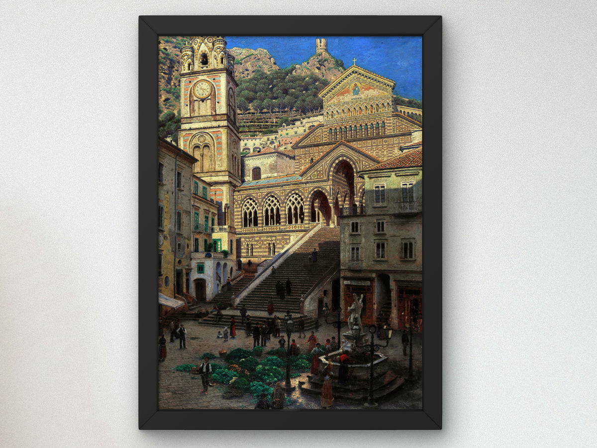 Amalfi Cathedral by Aleksander Gierymski, Wall Art Print, Fine Art Reproduction, Museum Quality Decor, Poster
