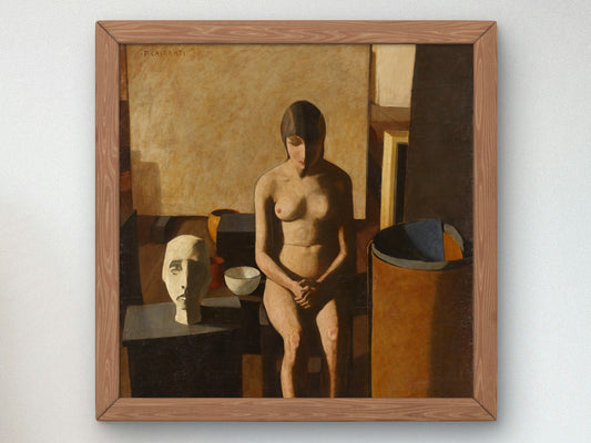 Fanciulla nuda by Felice Casorati 1921, Wall Art Print, Fine Art Reproduction, Museum Quality Decor, Poster