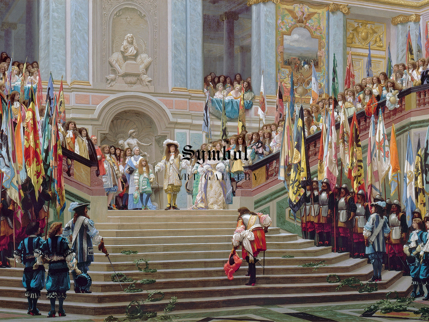Reception of Le Grand Condé by Louis XIV at Versailles by Jean Léon Gérôme 1878, Wall Art Print, Fine Art Reproduction, Museum Quality Decor