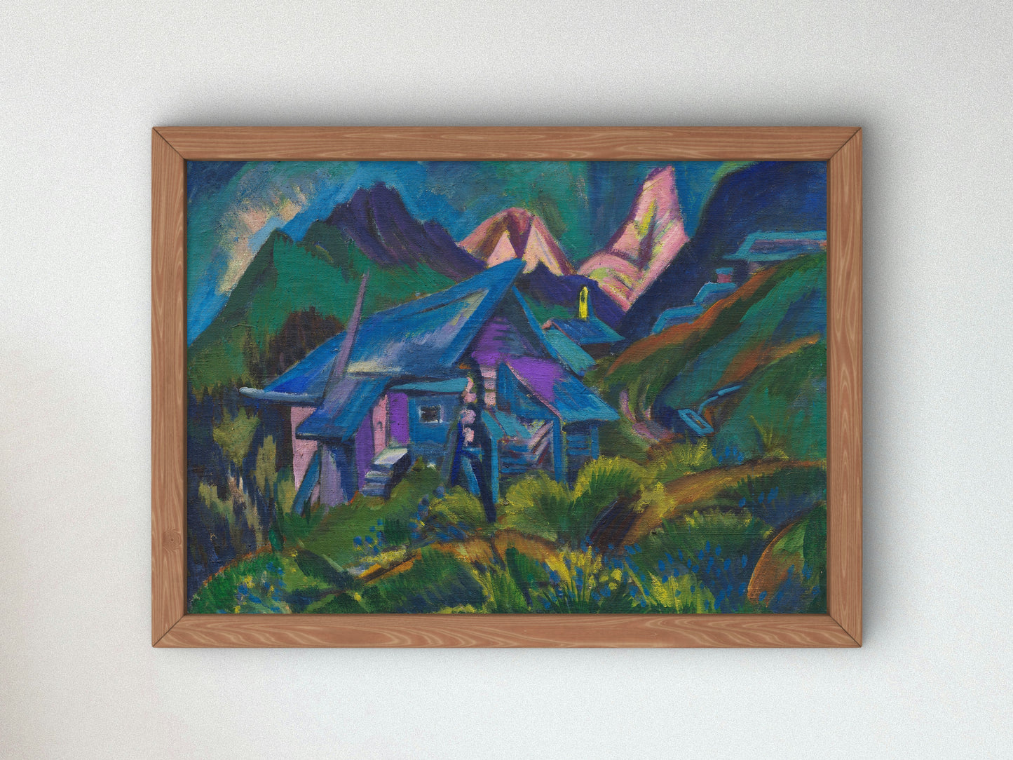 Alpine Huts and Tinzenhorn by Ernst Ludwig Kirchner 1919, Wall Art Print, Fine Art Reproduction, Museum Quality Decor, Poster