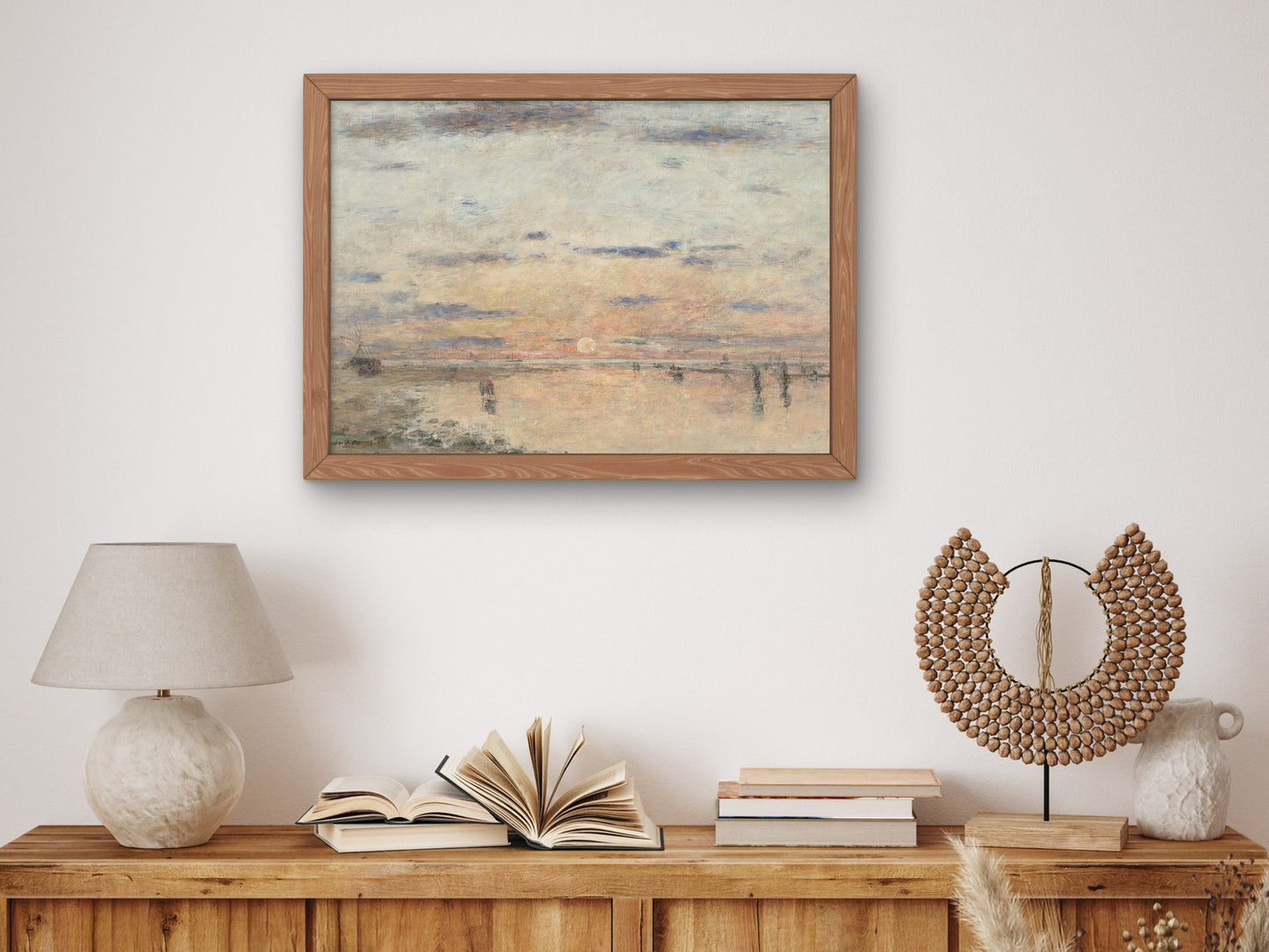 Le Havre Sunset on the Sea by Eugène Boudin 1885, Wall Art Print, Fine Art Reproduction, Museum Quality Decor, Poster
