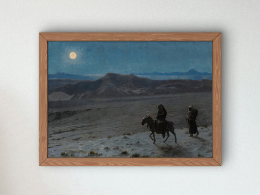 The Flight into Egypt by Jean Léon Gérôme 1883, Wall Art Print, Fine Art Reproduction, Museum Quality Decor, Poster