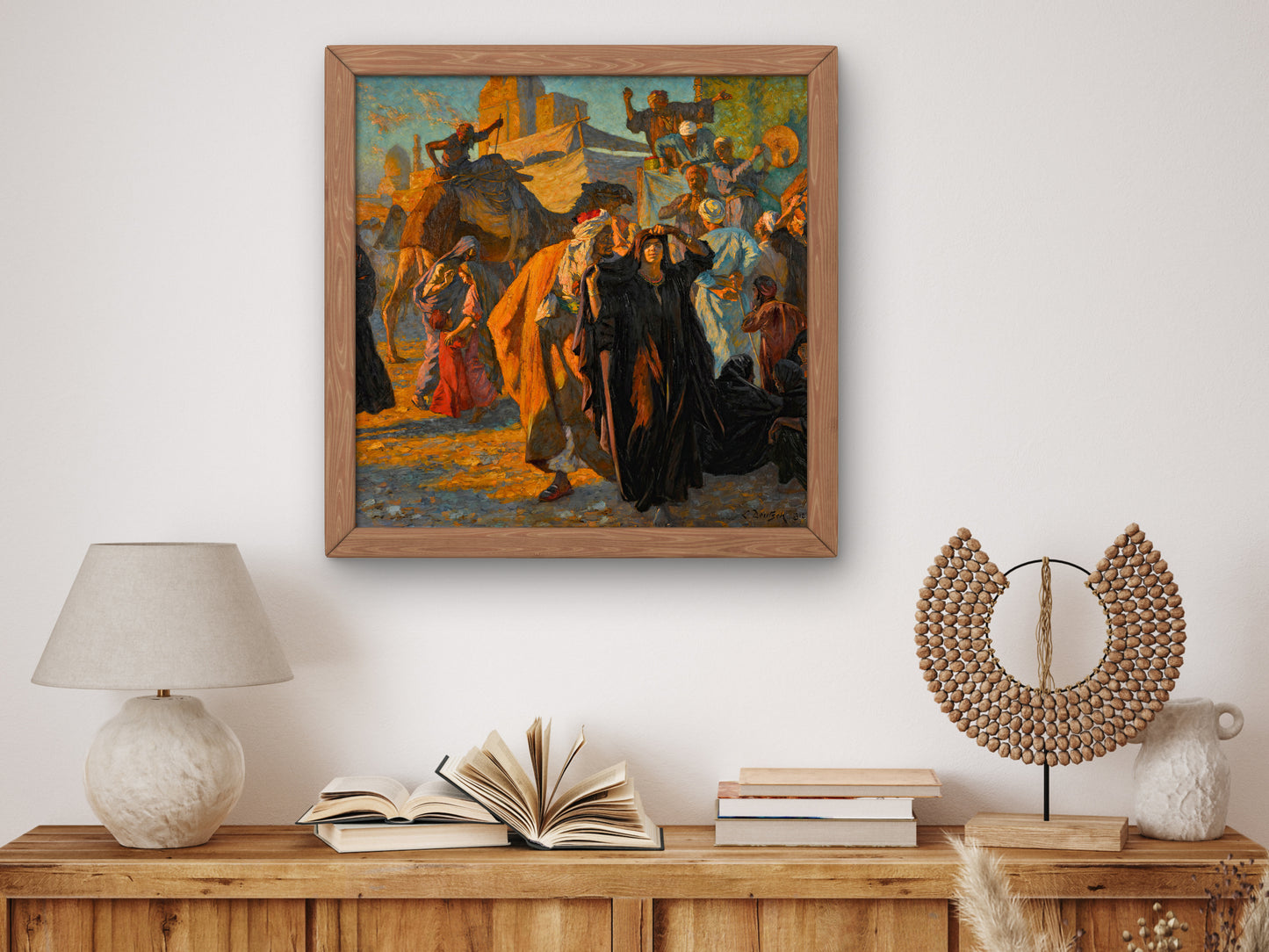 A Street Celebration in Cairo by Ludwig Deutsch 1912, Wall Art Print, Fine Art Reproduction, Museum Quality Decor, Poster
